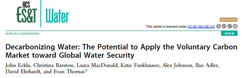 Cover page ACS report on voluntary carbon markets to address water insecurity