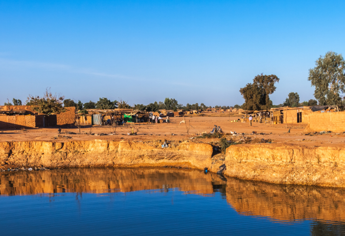 astern township of Ouagadougou with water in the foreground